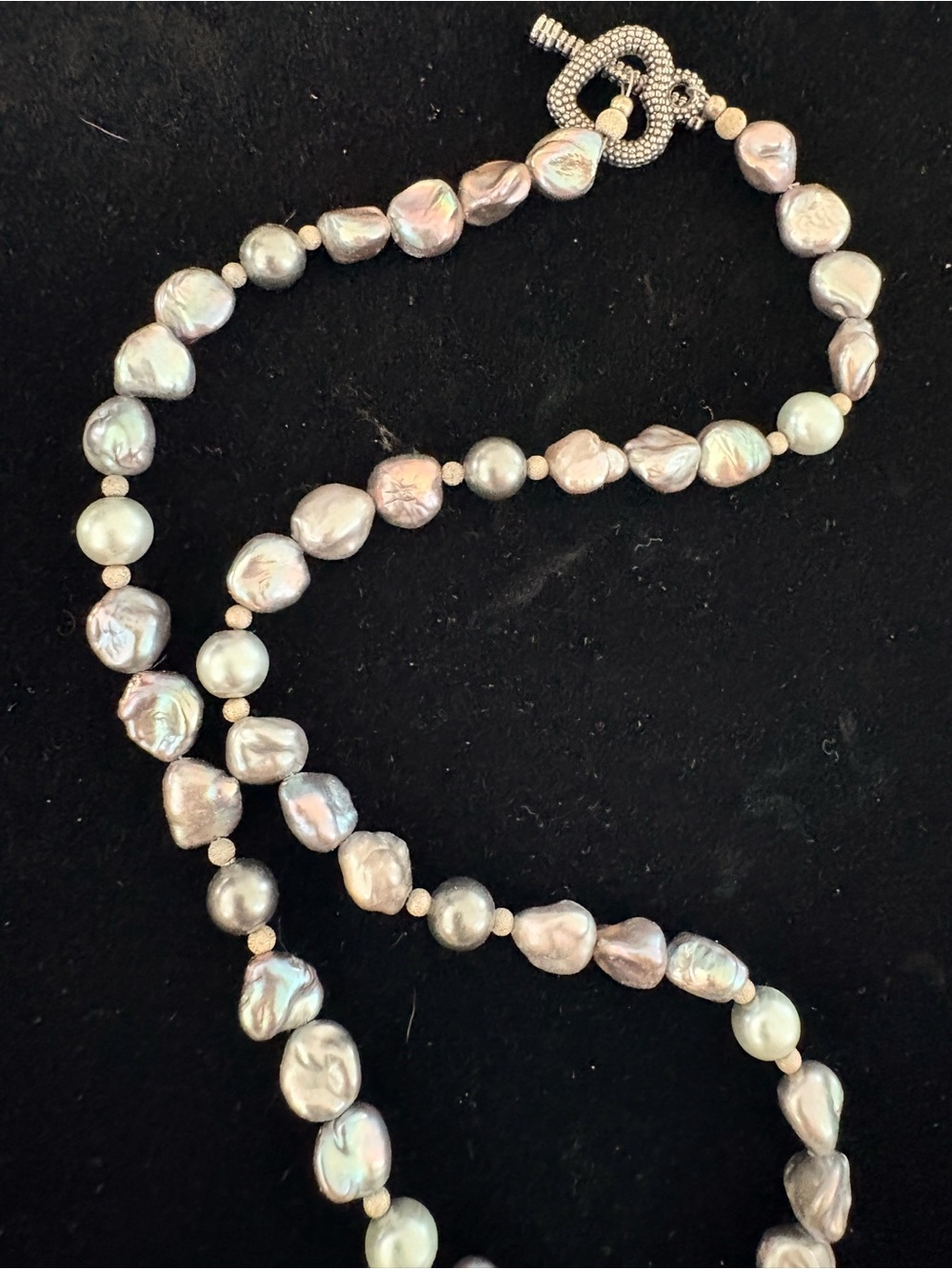 Baroque Pearl Necklace - Iridescent Pink Pearls